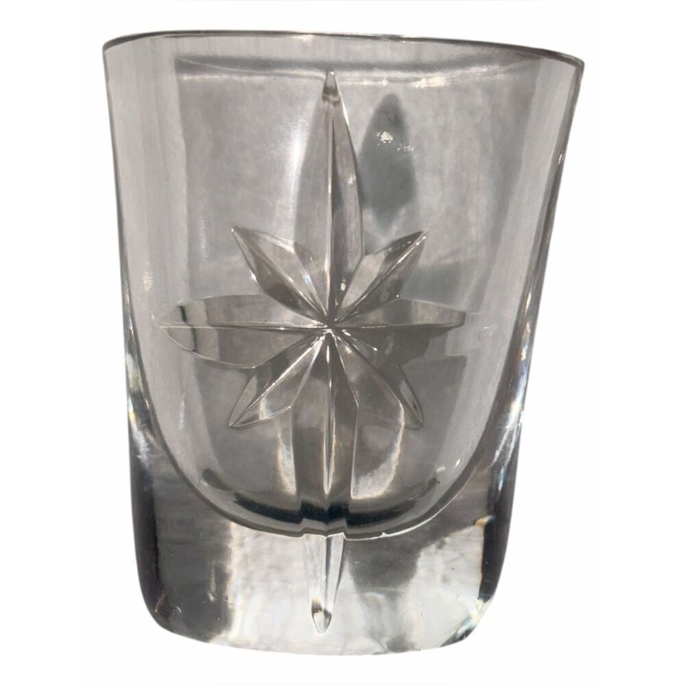 Vintage Orrefors Crystal Bud Vase Starburst Cut Design Clear Heavy Sweden MCM